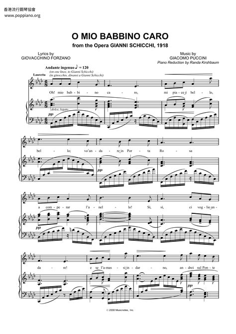 O' Mio Babbino Caro (Intermediate Piano Solo)